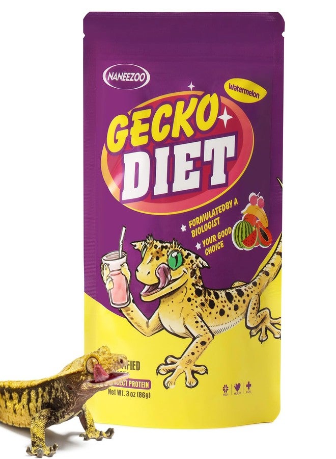 NANEEZOO Gecko Food with Fruit Mix Watermelon, 3 oz Complete Gecko Diet for Reptiles, Crested Geckos - High Protein, Hydrating Nutrition - Image 1
