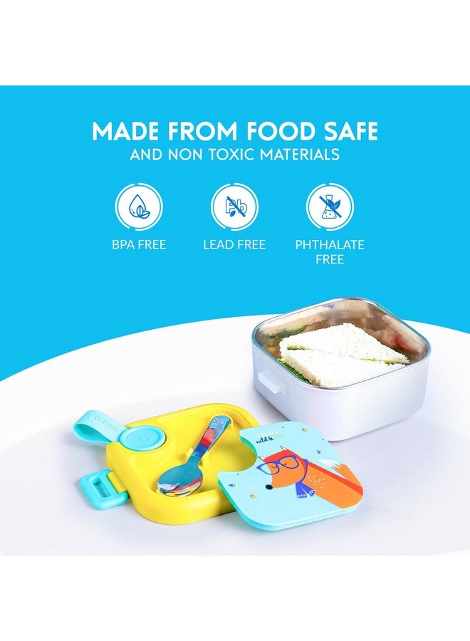Rabitat rabitat LUNCHMATE Mini Stainless Steel Lunch Box Young Wild & Free 500 ml - 2 Years Brand Warranty | Tiffin Box for Kids | Steel Lunch Box for School Girls and Boys  - Image 3