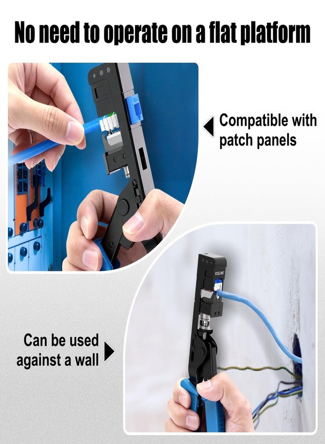 VCELINK Speed Termination Tool for VCE 90-Degree Keystone Jacks Bundle with 20-Pack CAT6 Keystone Jacks UL-Listed, 25-Pack RJ45 Connectors, 1-Pack Blue Mini Wire Stripper - Image 2