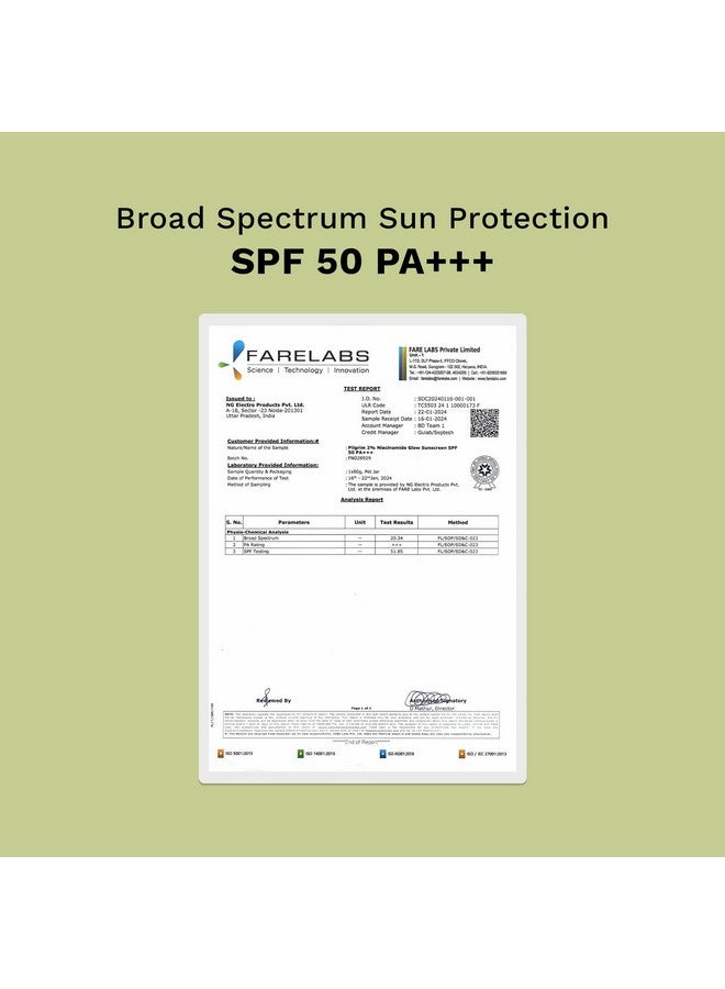 PILGRIM 2% Niacinamide Glow Sunscreen Spf 50 +++ For Men And Women With Spanish Squalane | Enhances Glow, Broad Spectrum, Non-Greasy, No White Cast & Prevents Tanning | All Skin Types | 50 Gm - Image 4