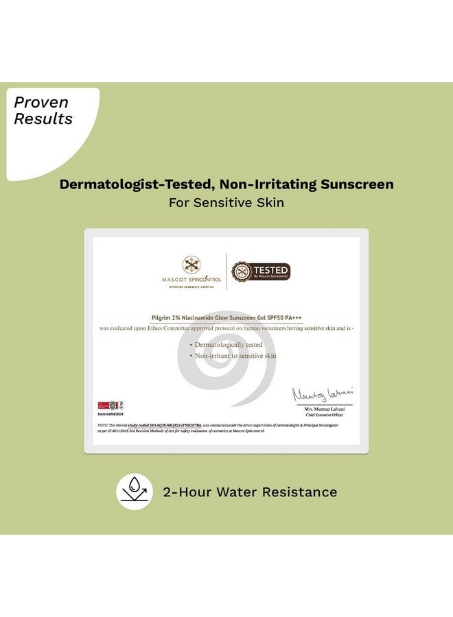 PILGRIM 2% Niacinamide Glow Sunscreen Spf 50 +++ For Men And Women With Spanish Squalane | Enhances Glow, Broad Spectrum, Non-Greasy, No White Cast & Prevents Tanning | All Skin Types | 50 Gm - Image 3
