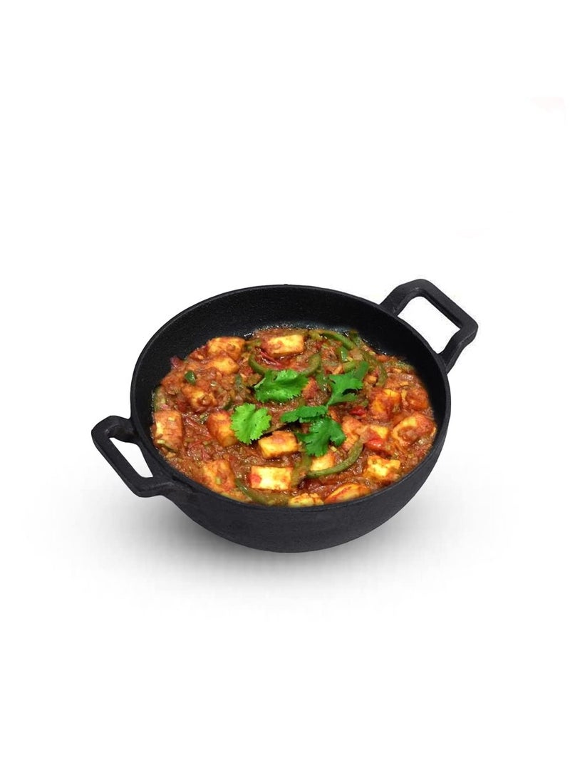 Pre Seasoned Cast Iron Kadhai  10 Inch - Image 1