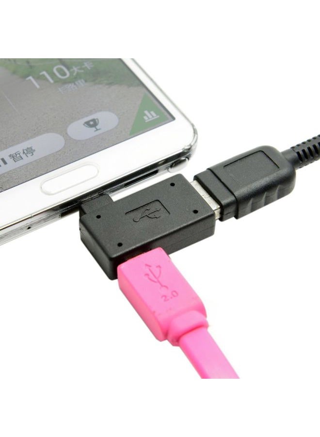 Chenyang Micro USB OTG Power Adapter 2 in 1 Micro USB Male to USB 2.0 Female 90 Degree Left Angled Connector Adapter - Image 5