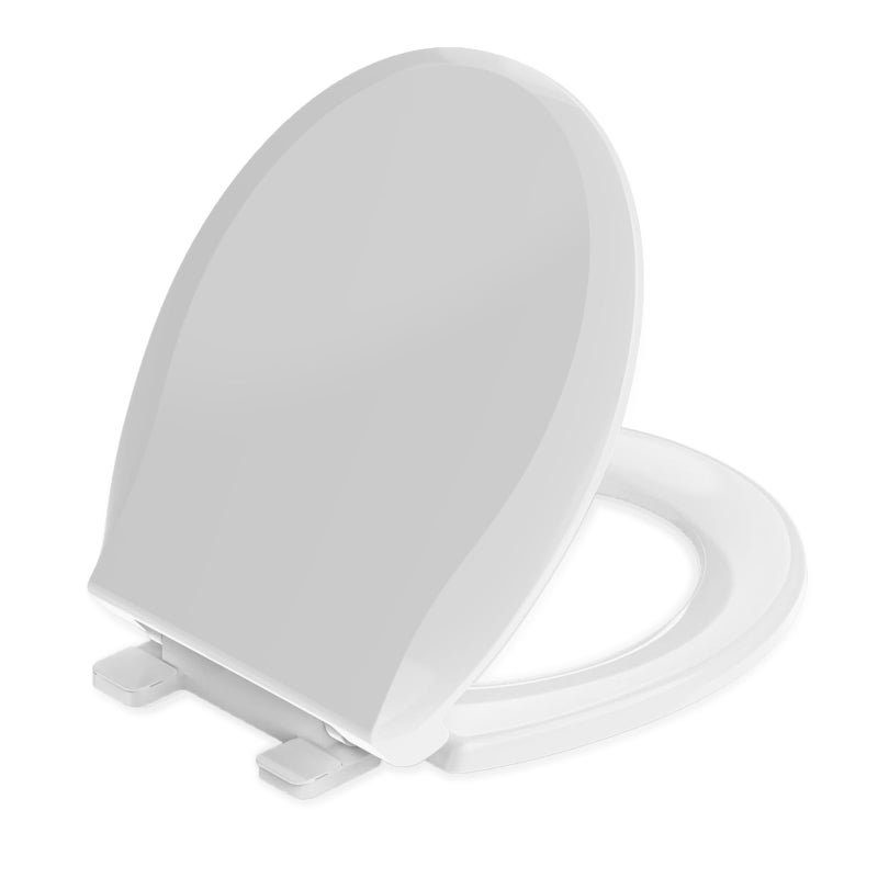 Huttdmel Round Toilet Seat Soft Close 165Standard Universal Toilet Lid Round with PP Material SafeEasy to Clean and InstallErgonomic designNever Loosens2 Years SupportWhite Plastic - Image 2