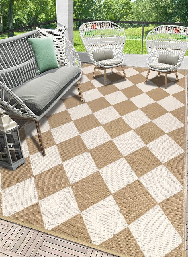 هيبي سجادة خارجية مقاومة للماء من هيبي، مقاس 6x9، سجادة بلاستيكية قابلة للعكس، سجادة تخييم، سجادة فناء داخلية وخارجية، سجادة خارجية للشرفة، السطح، الكرفان، البلكونة، الفناء الخلفي، النزهات - Image 1