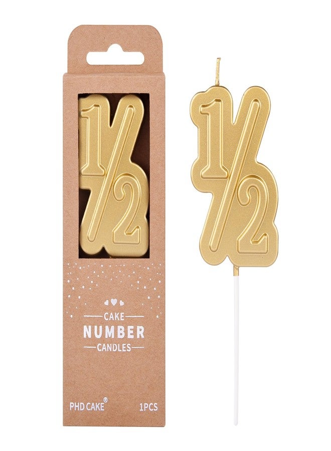 PHD CAKE 2.76 Inch Large 1/2 Gold Number Birthday Candles, Number Candles, Cake Number Candles, Party Celebration - Image 1