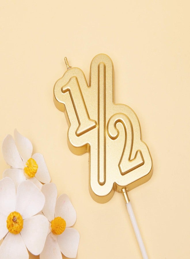 PHD CAKE 2.76 Inch Large 1/2 Gold Number Birthday Candles, Number Candles, Cake Number Candles, Party Celebration - Image 3