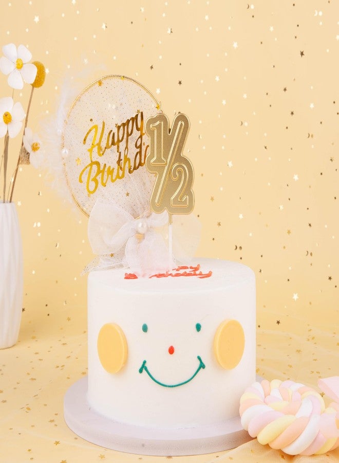 PHD CAKE 2.76 Inch Large 1/2 Gold Number Birthday Candles, Number Candles, Cake Number Candles, Party Celebration - Image 2