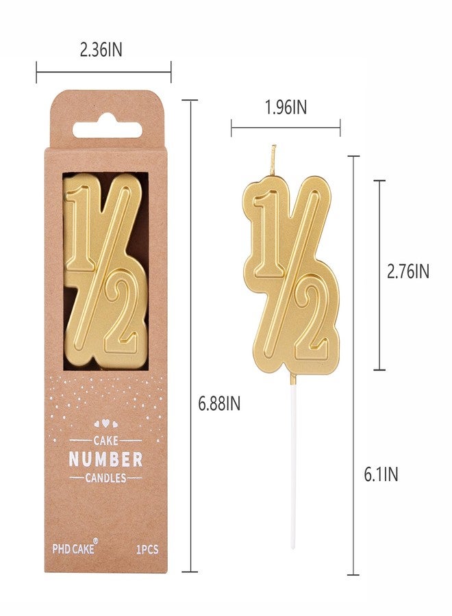 PHD CAKE 2.76 Inch Large 1/2 Gold Number Birthday Candles, Number Candles, Cake Number Candles, Party Celebration - Image 5