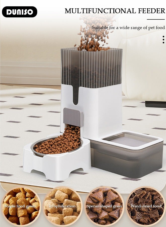 DUNISO مغذي وموزع مياه للكلاب والقطط 2 في 1، مغذي قطط بالجاذبية، مغذي قطط قابل للفصل، مجموعة وعاء طعام وماء للقطط، حاويات تخزين طعام الحيوانات الأليفة بسعة كبيرة للكلاب والقطط والحيوانات الأليفة الأخرى، مغذي للكلاب، مغذي وموزع مياه للسفر - Image 2