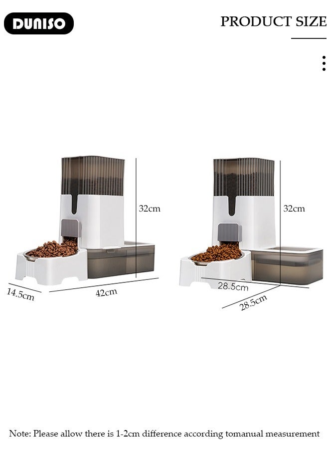DUNISO مغذي وموزع مياه للكلاب والقطط 2 في 1، مغذي قطط بالجاذبية، مغذي قطط قابل للفصل، مجموعة وعاء طعام وماء للقطط، حاويات تخزين طعام الحيوانات الأليفة بسعة كبيرة للكلاب والقطط والحيوانات الأليفة الأخرى، مغذي للكلاب، مغذي وموزع مياه للسفر - Image 4