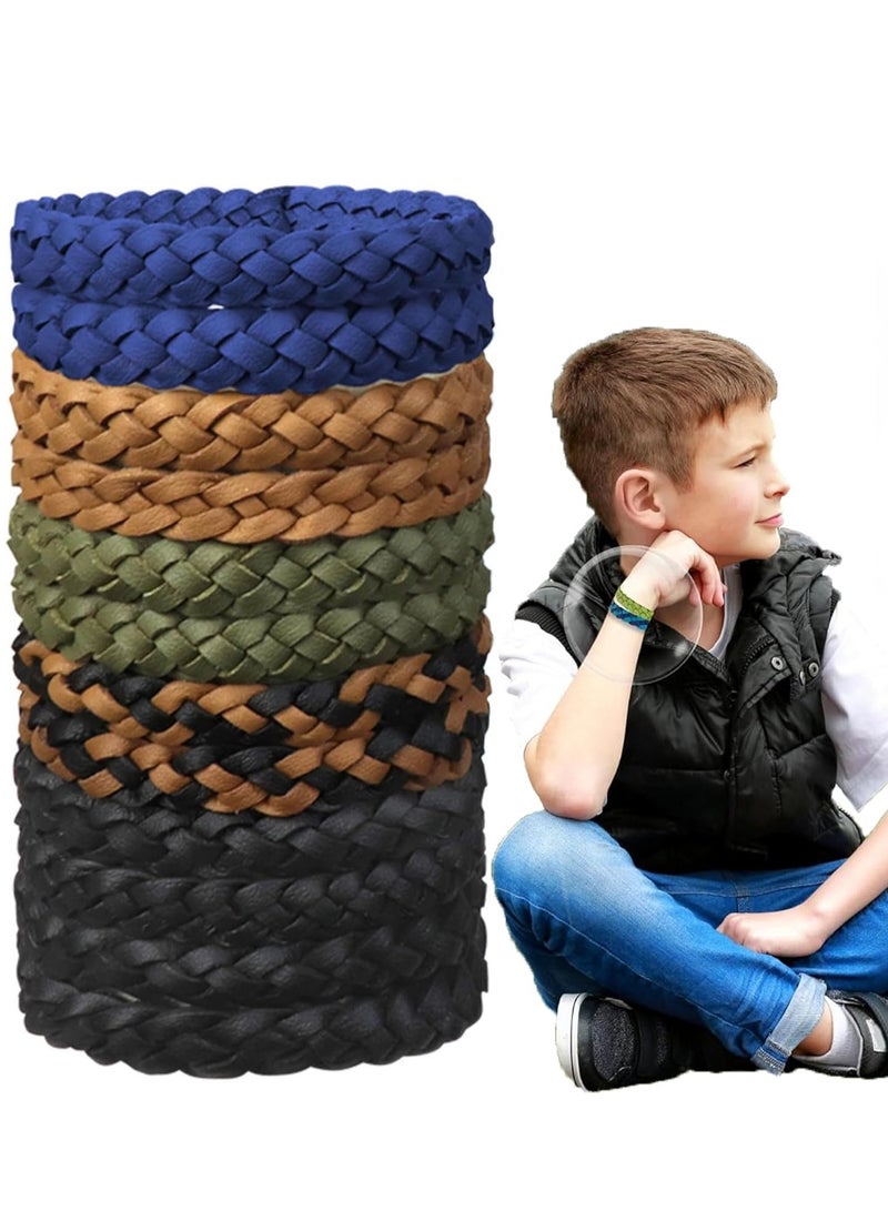 SYOSI Pestects Mosquito Repellent Bracelet 12 Pack Adjustable Leather Deet-Free Natural Insect Bands for Adults & Kids, 300 Hour Protection - Image 1