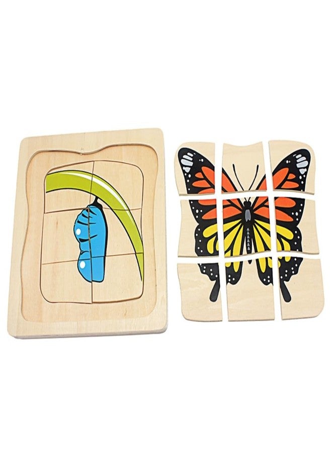 Gudong Toddler Montessori Science Toys Life Cycle of Butterfly Grow up 3D Puzzle Panel Preschool Infant Animals & Nature Kindergarten Butterfly Growth Puzzle - Image 4