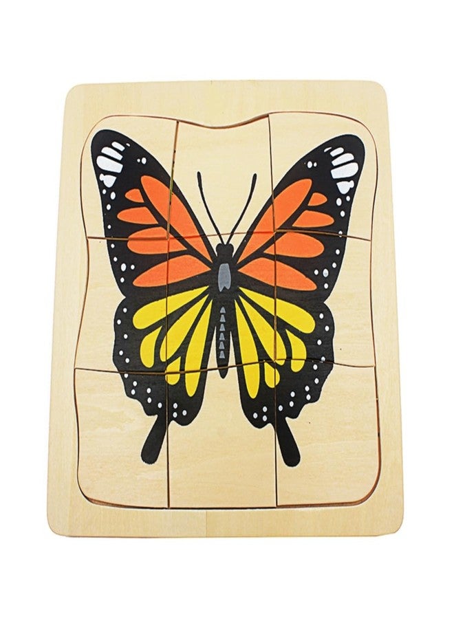 Gudong Toddler Montessori Science Toys Life Cycle of Butterfly Grow up 3D Puzzle Panel Preschool Infant Animals & Nature Kindergarten Butterfly Growth Puzzle - Image 1