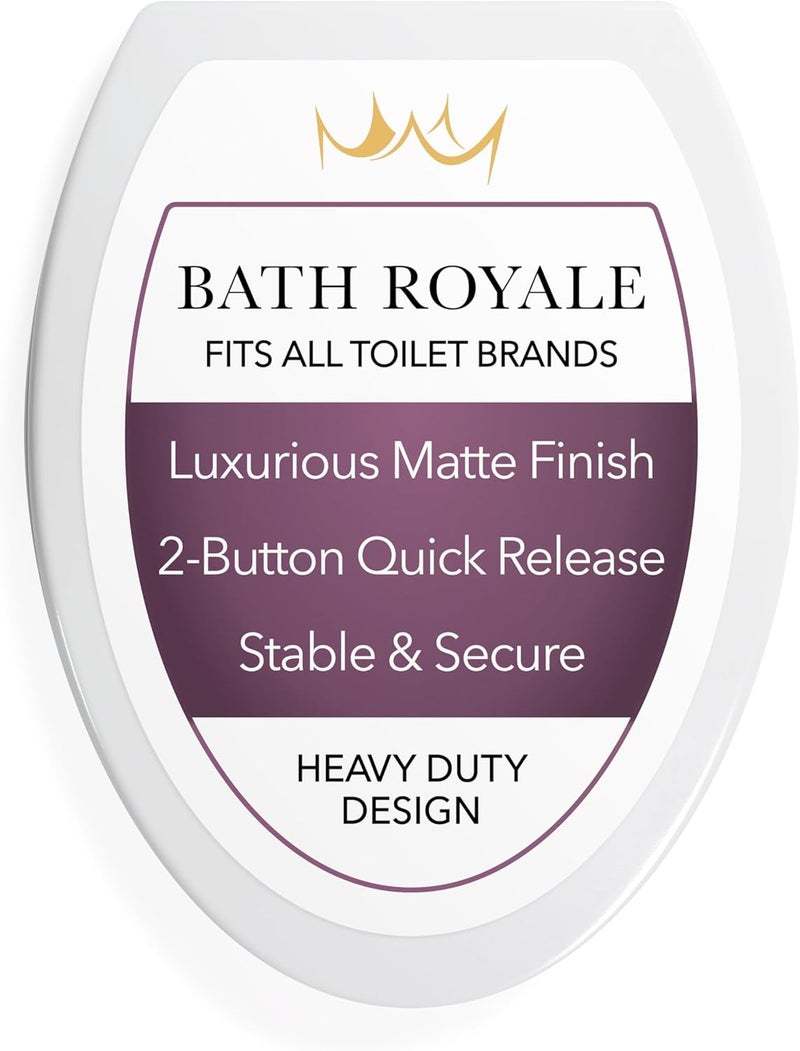 Bath Royale Heavy Duty & Soft Close Toilet Seat Elongated BR237-00 Scratch Resistant, Fits All Toilet Brands, MasterSuite Series - Image 1