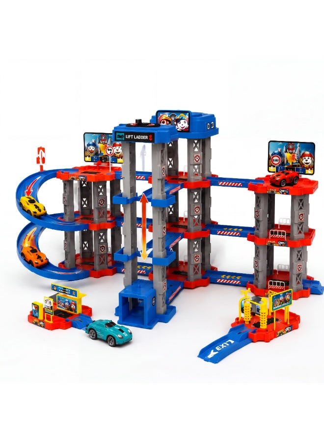 PAW Patrol Ultimate Multi-Level Parking Garage Racing Track Playset with Lift Elevator and Miniature Vehicles - Image 5