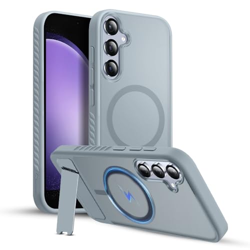 KARWAN®? Ultra Hybrid Matte Back Cover Case Compatible with Magnetic Stand for Samsung Galaxy S25FE | Wireless Charging | Camera Bump Protection (6.7 inch) (Grey) - Image 1