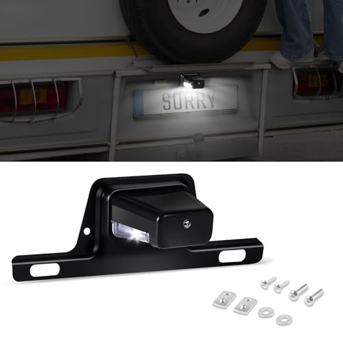 Kutyun LED License Plate Light, Automotive License Plate Light Assemblies, Waterproof 12V DC License Tag Light with Bracket Mount, Car Accessories Universal for Trailer Truck Boat UTV ATV - Image 1