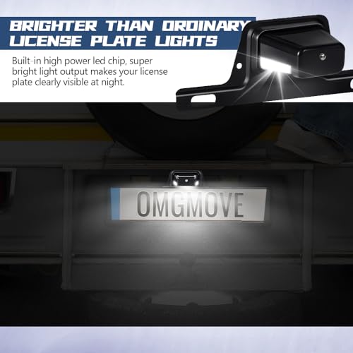 Kutyun LED License Plate Light, Automotive License Plate Light Assemblies, Waterproof 12V DC License Tag Light with Bracket Mount, Car Accessories Universal for Trailer Truck Boat UTV ATV - Image 4
