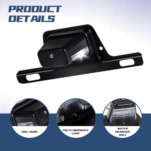 Kutyun LED License Plate Light, Automotive License Plate Light Assemblies, Waterproof 12V DC License Tag Light with Bracket Mount, Car Accessories Universal for Trailer Truck Boat UTV ATV - Image 3