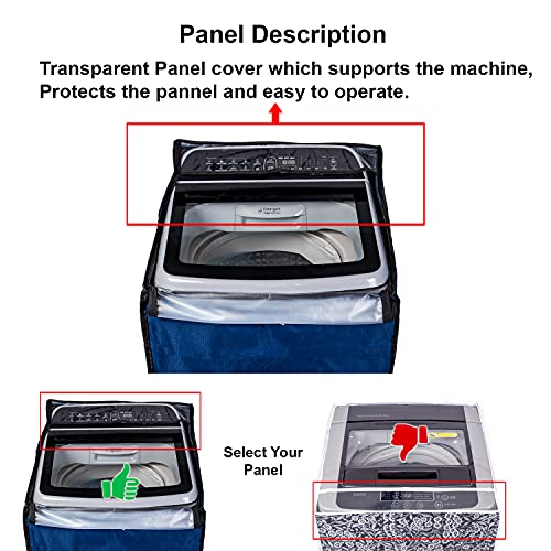 Vintage Pro Top Load Washing Machine Cover Suitable for IFB Back Panel 8 Kg, 8.5 Kg, 9 Kg 9.5 Kg, 10 Kg, 10.5 Kg, 11 Kg, 11.5 Kg, 12 Kg (63cms X 66cms X 99cms) Blue - Image 2