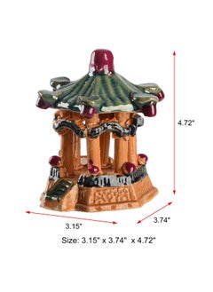 Saim Saim Ceramic Pavilion Aquarium Decor Pagoda Statue Aquarium Ornament Fish Hideout Shelter Cave Micro Landscape Aquarium Decoration Accessories - Small  - Image 2