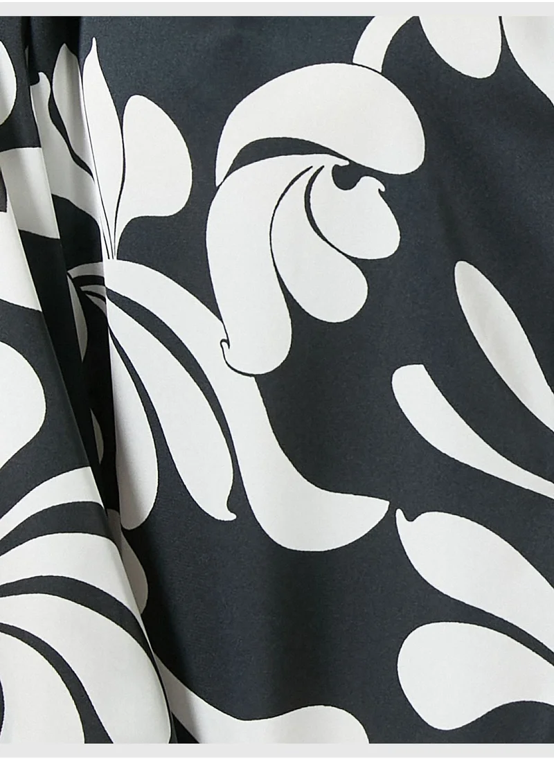 كوتون Floral Satin Shirt Pocket Detail