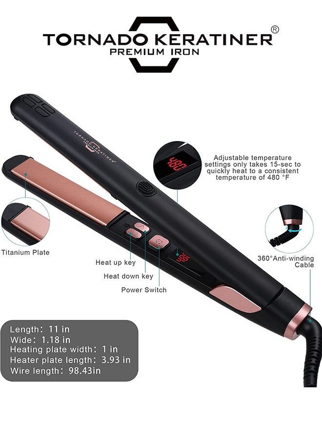 Tornado Keratiner Straightener and Curler 2in1 with LCD Display 15s Fast Heating Ultra hot for American and African hair constant high heat Adjustable Temperature Healthy Styling Tool for All Hairstyles for Women  - Image 2