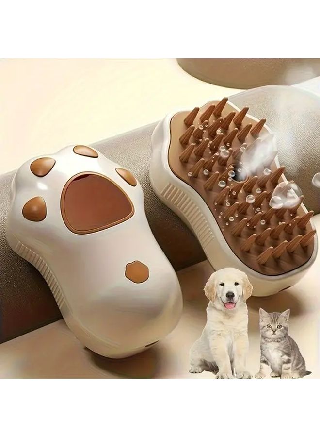 Pink 3 In 1 Electric Pet Grooming Brush Hair Remover Spray Massage Comb For Cats Dogs - Image 1