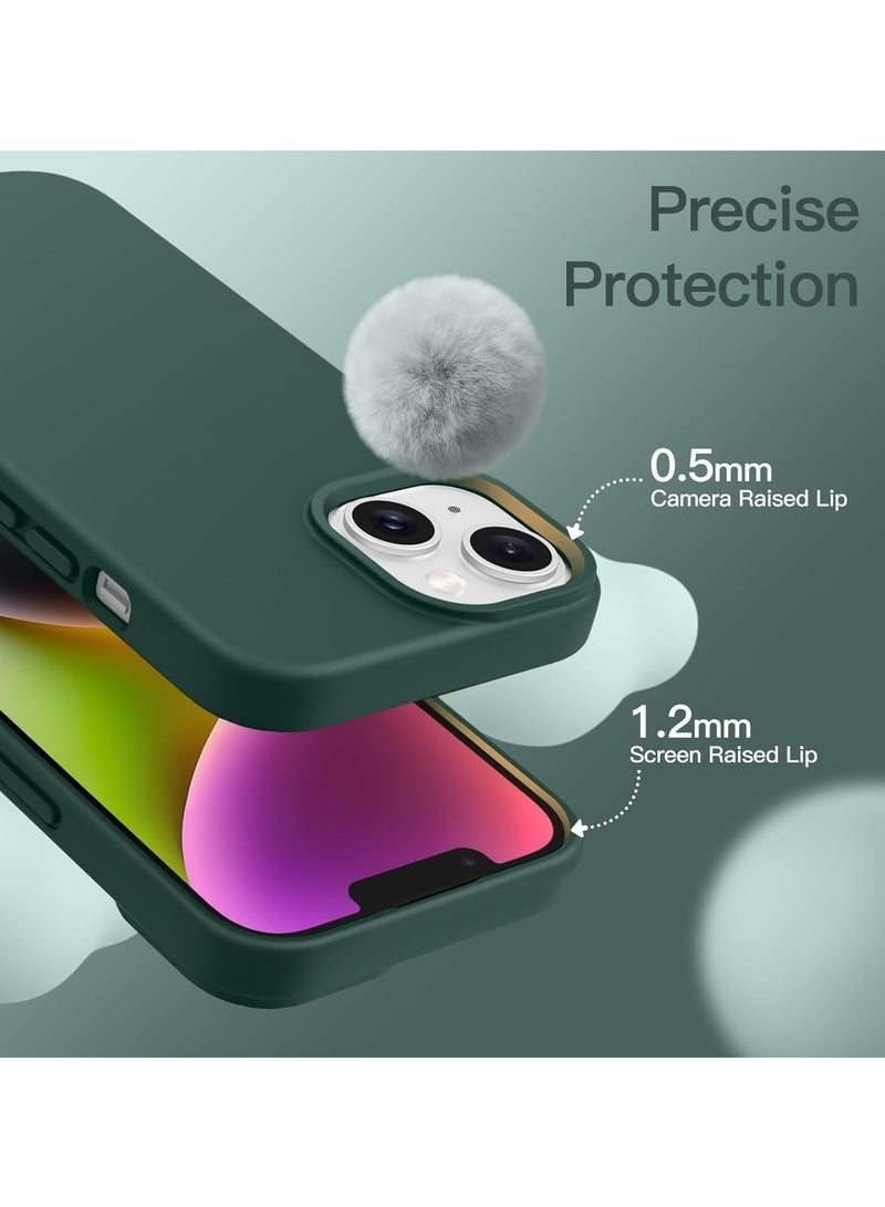 ليدين جراب سيليكون لهاتف iPhone 14، جراب هاتف كامل الجسم، ناعم الملمس، غطاء مقاوم للصدمات مع بطانة من الألياف الدقيقة - Image 3