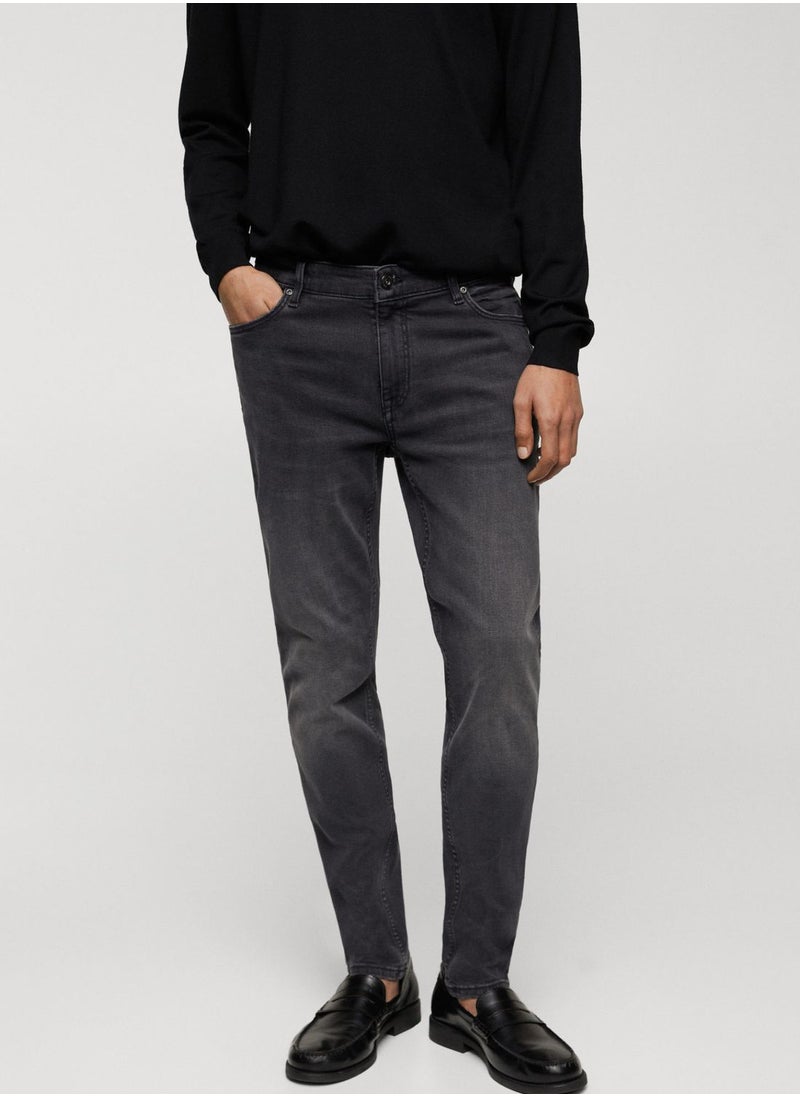 Mango Man - Skinny Fit Rinse Wash Jeans - Image 1