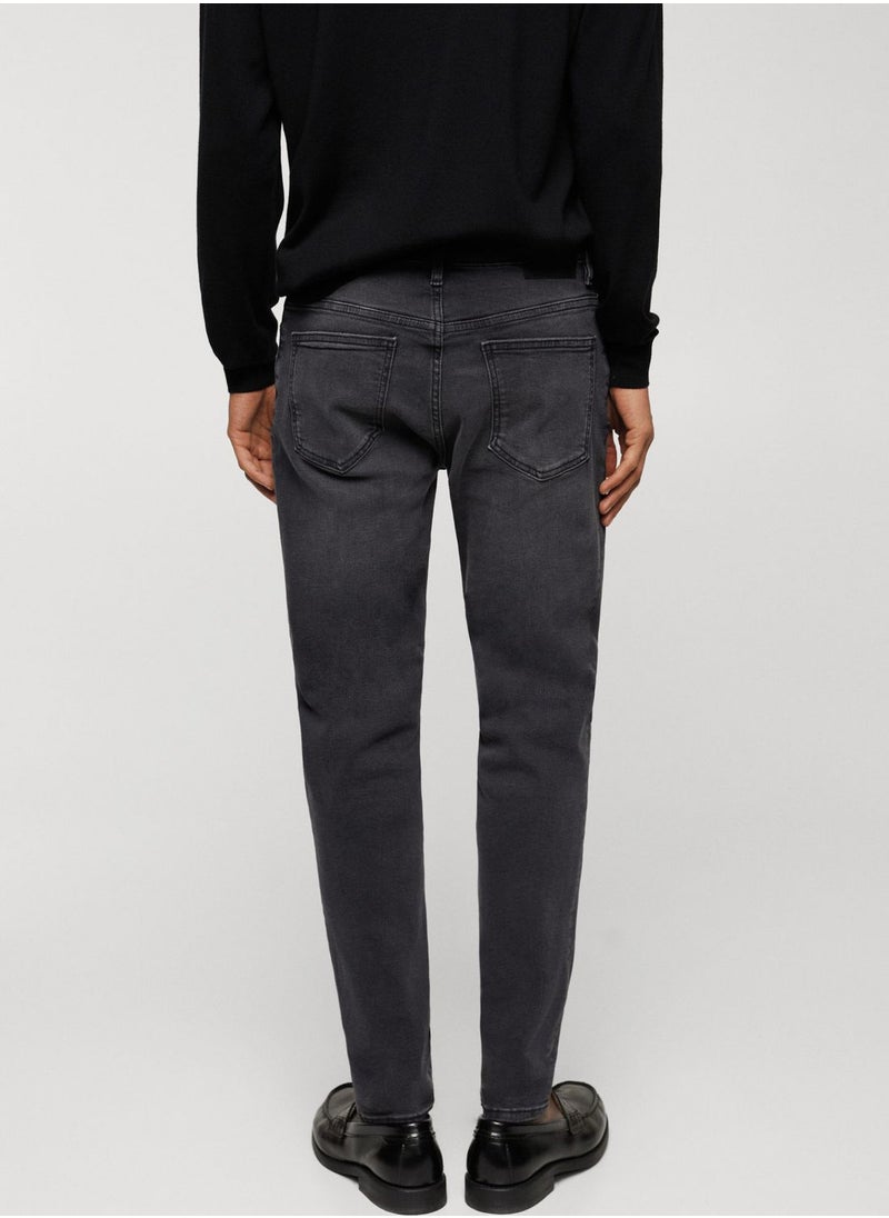 Mango Man - Skinny Fit Rinse Wash Jeans - Image 1