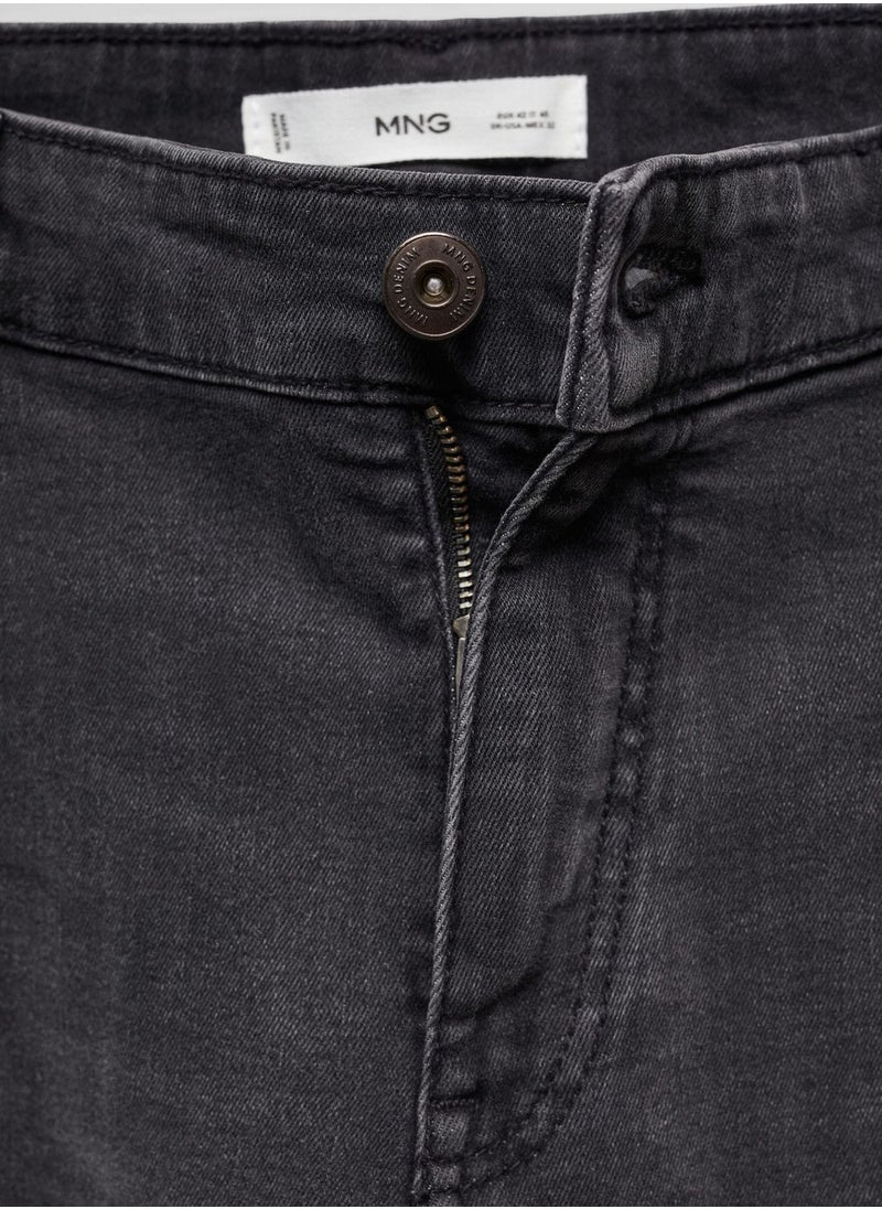Mango Man - Skinny Fit Rinse Wash Jeans - Image 1