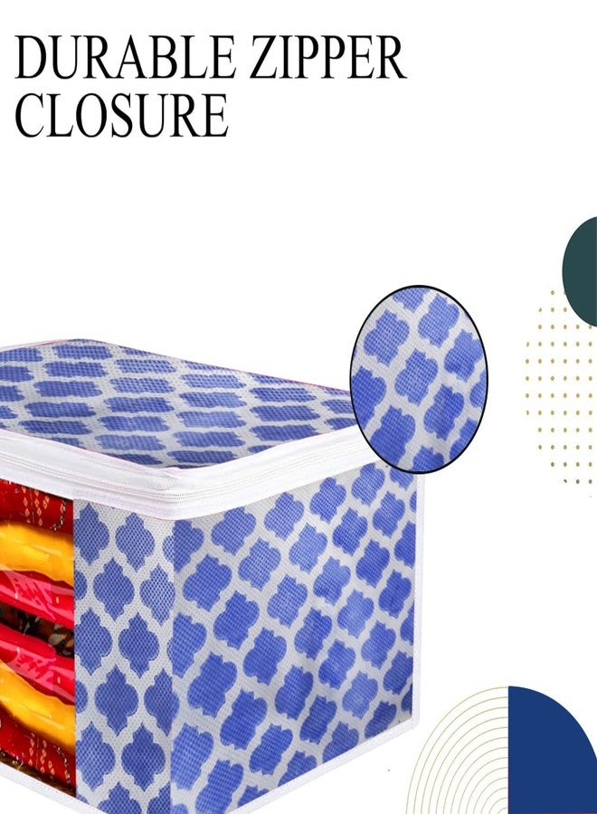 SHAPING FABRIC حقيبة تخزين الساري المصنوعة من قماش التشكيل | غطاء ساري فاخر لتنظيم الملابس مع نافذة شفافة SGDJ1278 عبوة من قطعتين - Image 3