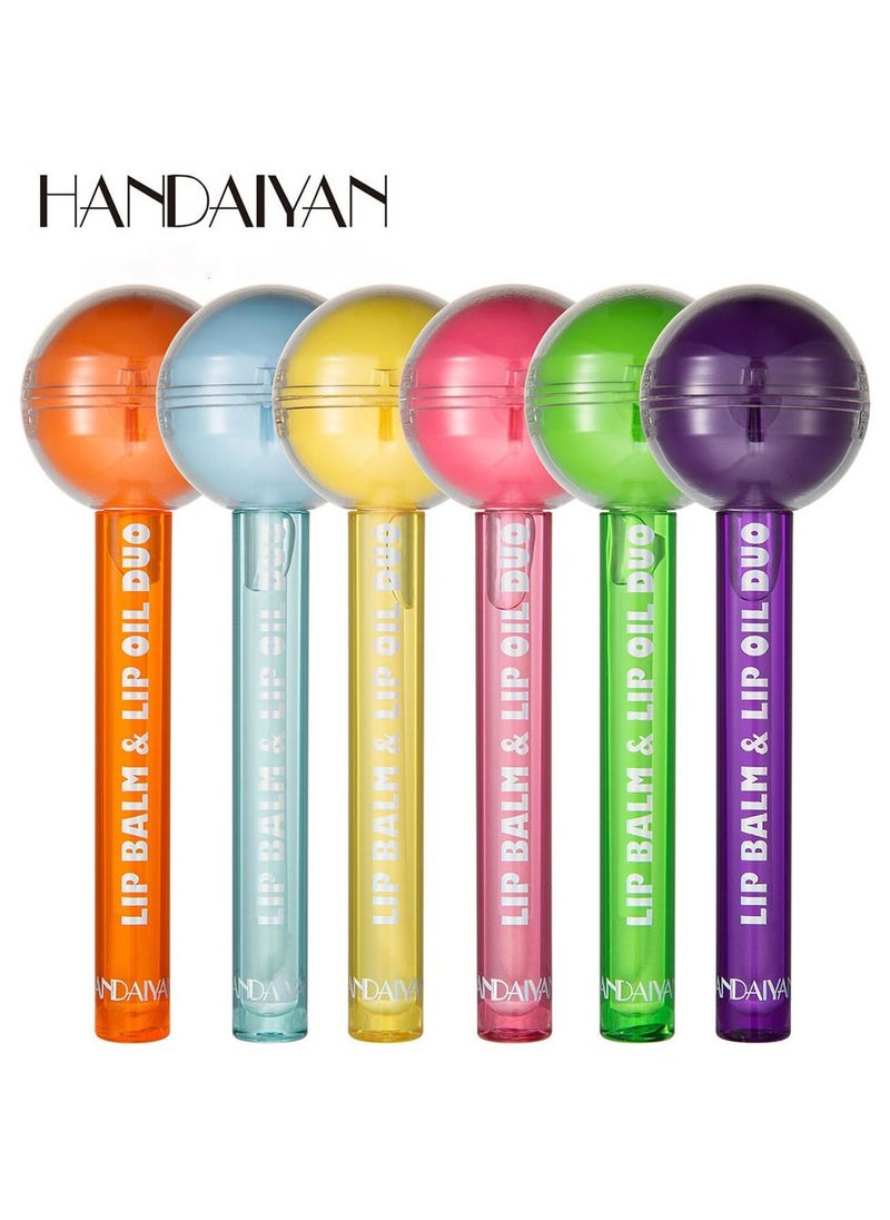 Handaiyan 6 Piece 2 IN 1 Lip Balm and Lip Oil Duo  - Image 1