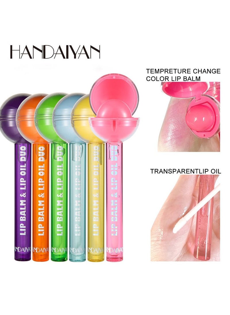 Handaiyan 6 Piece 2 IN 1 Lip Balm and Lip Oil Duo  - Image 2
