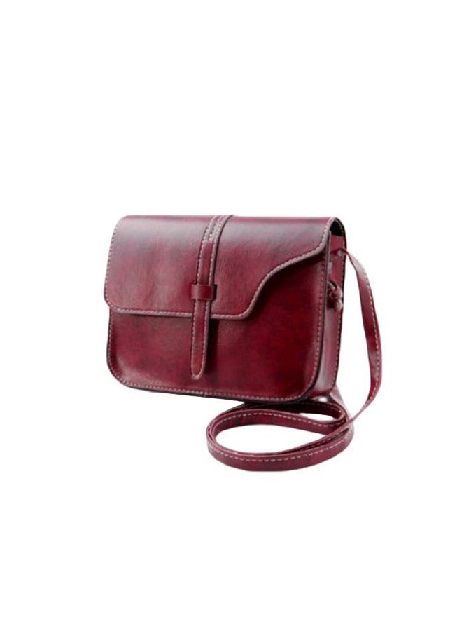 Women Shoulder Handbags，Small Square Soft PU Leather Crossbody Bags，Women Leather Flap Chain Shoulder Mini Bags,Spring Women's Shoulder Bag Crossbody Bag Solid Color Simple,Vintage Red - Image 3