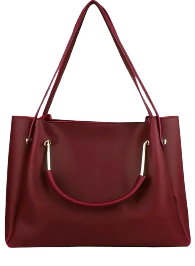 Vintage Women Maroon Hand-held Bag