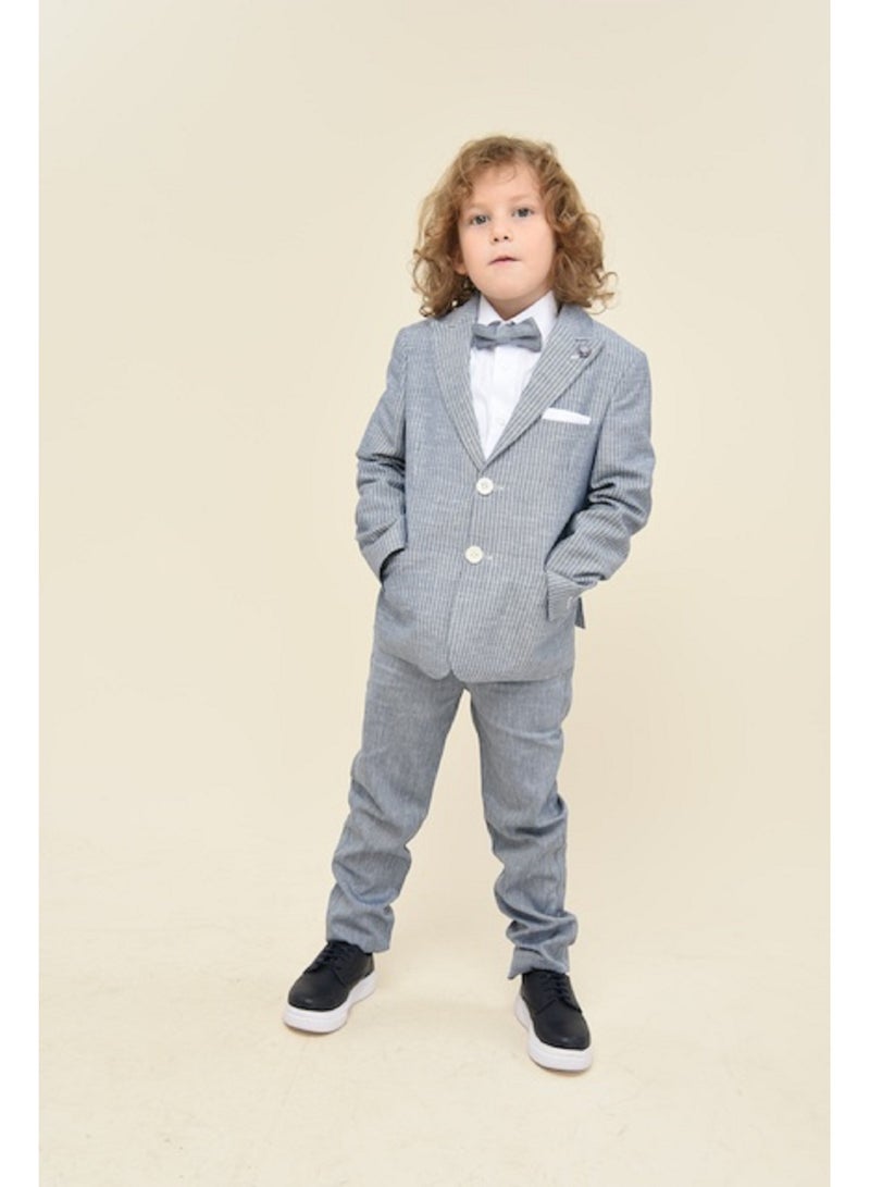 فيا بامبينو بدلة رسمية للأولاد باللون الأزرق 9078 - Image 2
