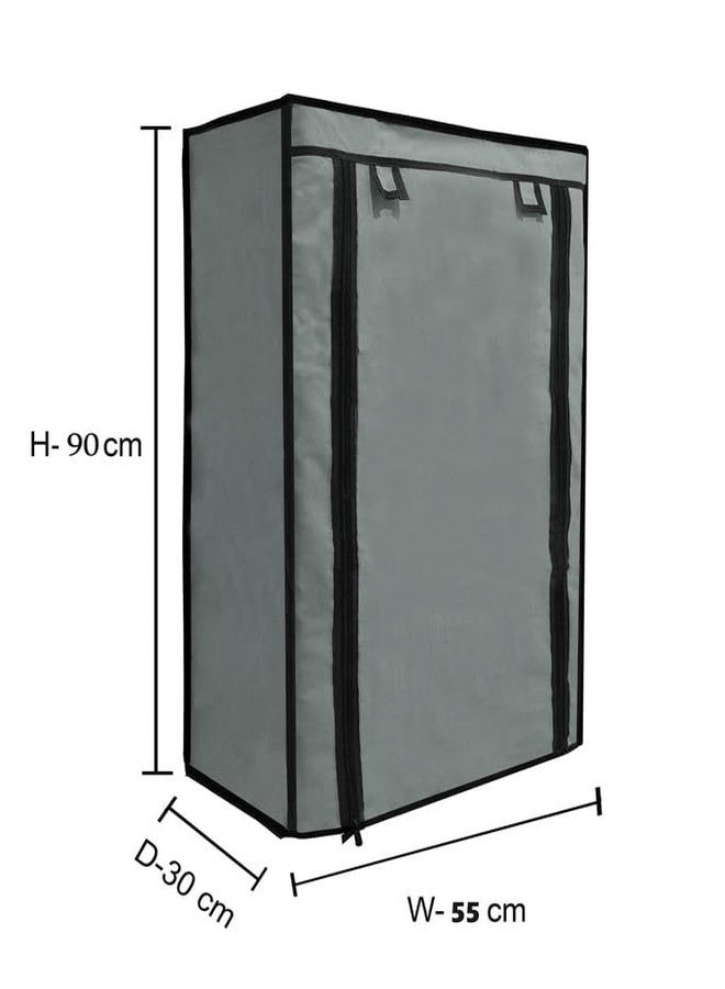 ROBMOB Cover for Shoe Rack Home Only for 5-Layer Portable Foldable Shoe Stand Non Woven Zipper Fabric Cover Grey - Image 4