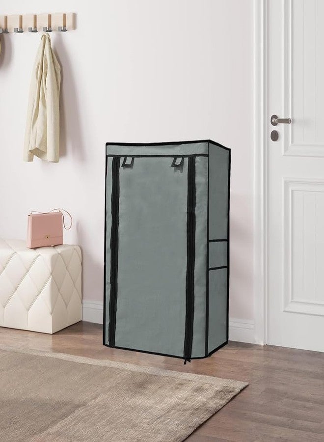 ROBMOB Cover for Shoe Rack Home Only for 5-Layer Portable Foldable Shoe Stand Non Woven Zipper Fabric Cover Grey - Image 1
