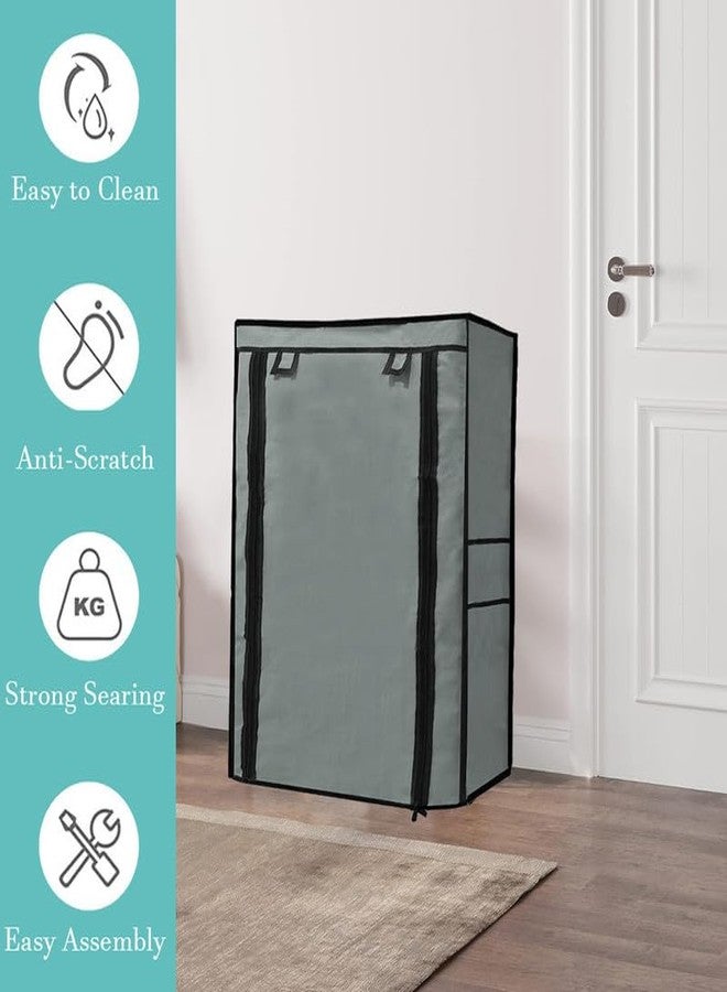 ROBMOB Cover for Shoe Rack Home Only for 5-Layer Portable Foldable Shoe Stand Non Woven Zipper Fabric Cover Grey - Image 2
