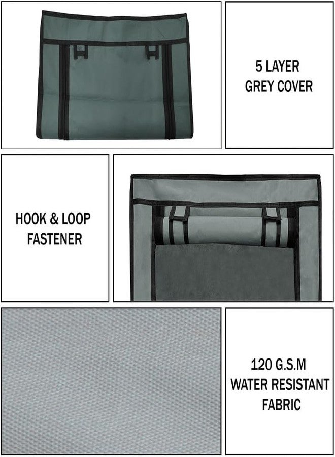 ROBMOB Cover for Shoe Rack Home Only for 5-Layer Portable Foldable Shoe Stand Non Woven Zipper Fabric Cover Grey - Image 3