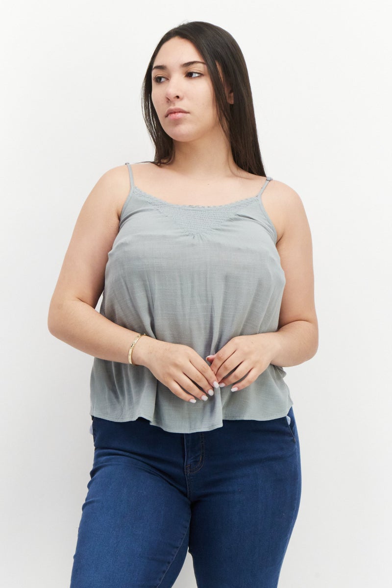 Gentle Fawn Women Scoop Neck Sleeveless Textured Tank Top, Sage Green  - Image 1