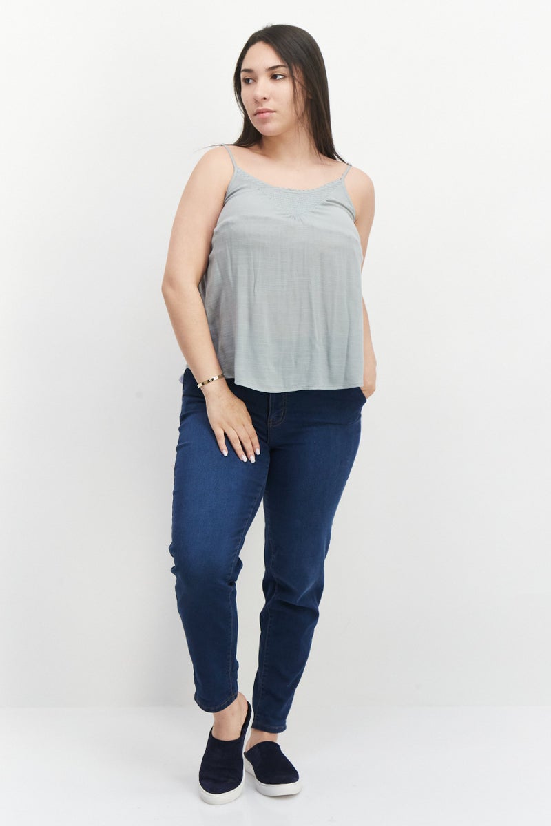 Gentle Fawn Women Scoop Neck Sleeveless Textured Tank Top, Sage Green  - Image 4