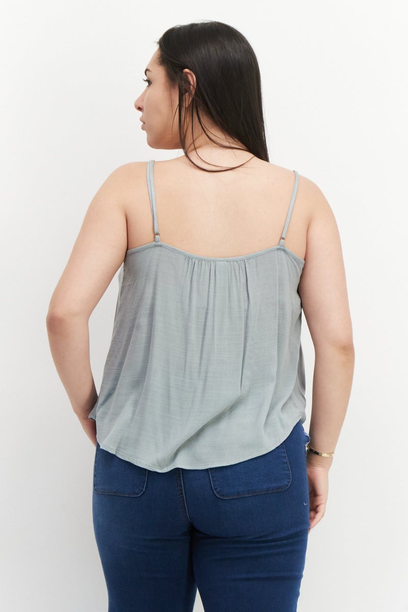 Gentle Fawn Women Scoop Neck Sleeveless Textured Tank Top, Sage Green  - Image 2