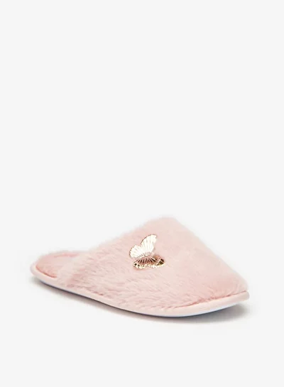 Cozy Girls Butterfly Accent Mule Slip-On Bedroom Slippers