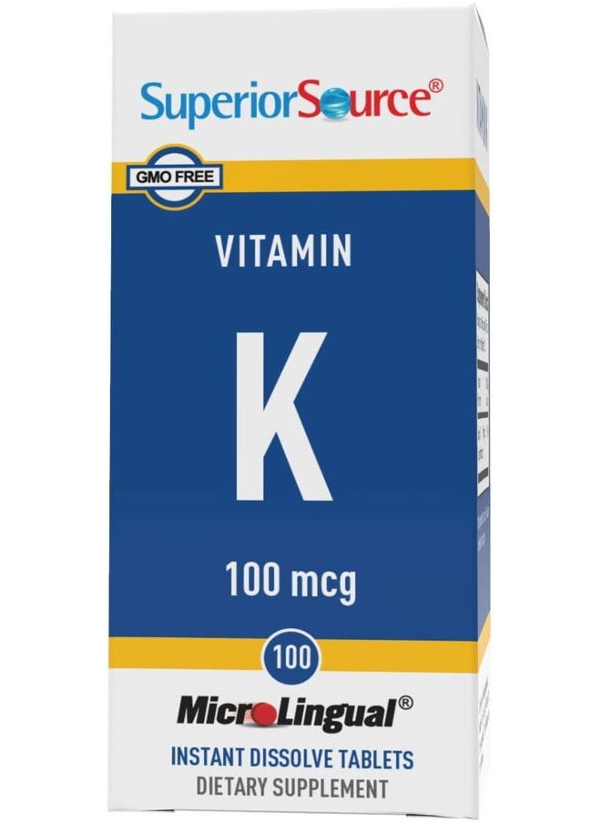 Superior Source Vitamin K 100 mcg - Bone Strength & Health Support Supplement - Vitamin K Supplement Aids Blood Health & Calcium Absorption - 30 Sublingual Dissolving Tablets  - Image 5