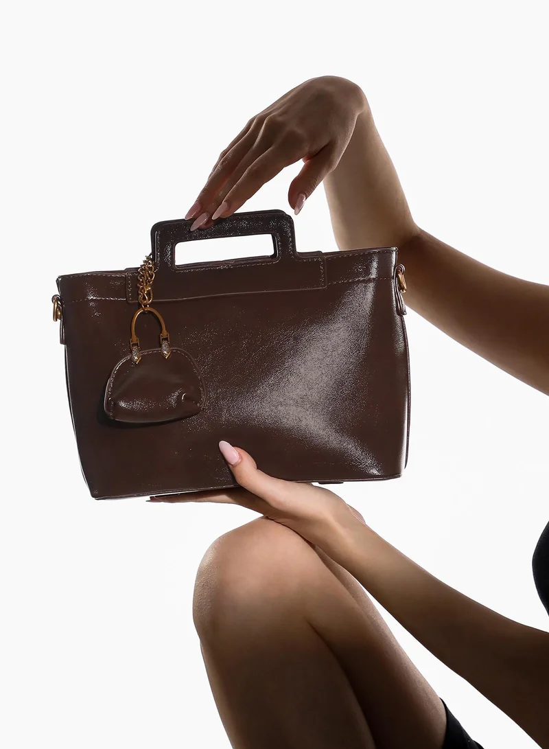 صوص هاوت شنطة بحمالة عادي انيقة من جلد نباتي بإغلاق سحاب للنساء