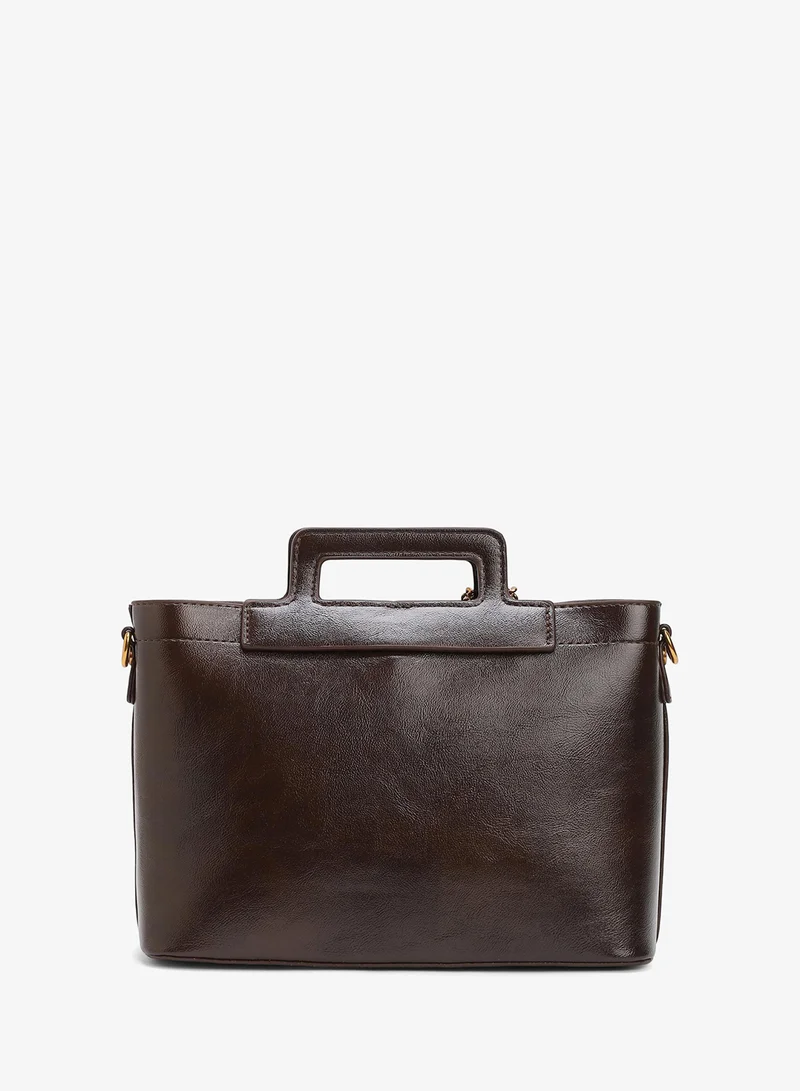 Haute Sauce  Solid Zip Lock Regular Vegan Leather Hand Bag For Women for Women | Best Price UAE
